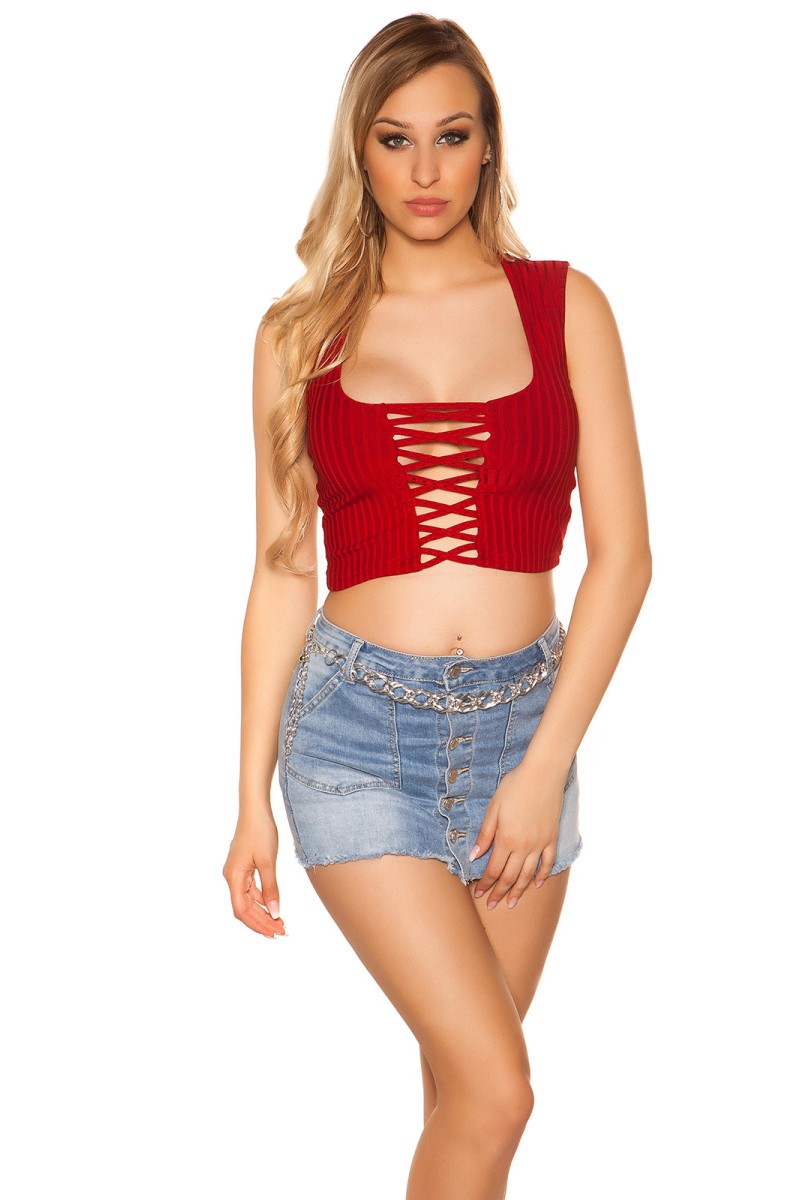 Sexy KouCla-Crop Top with WOW decollete