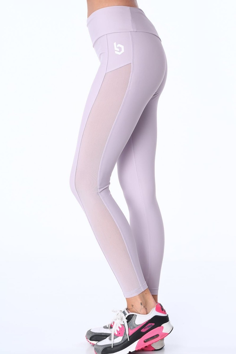 Leggings with a transparent khaki stripe MR13861 - Online store