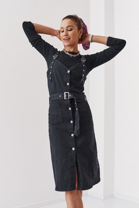 Black fitted sale denim dress